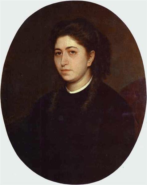 Portrait of a Young Woman Dressed in Black Velvet, 1863 - Иван Крамской