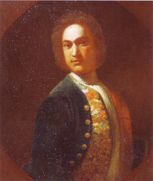 Portrait of young man in a green coat, c.1731 - Іван Нікітін