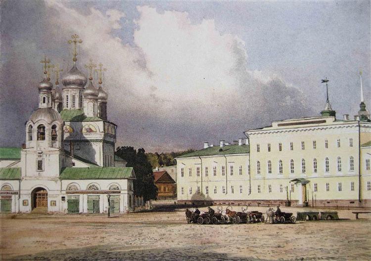 Blagoveschensky Cathedral and Province Gymnasia on Blagoveschenskaya Square in Nyzhny Novgorod, 1870 - Iván Shishkin