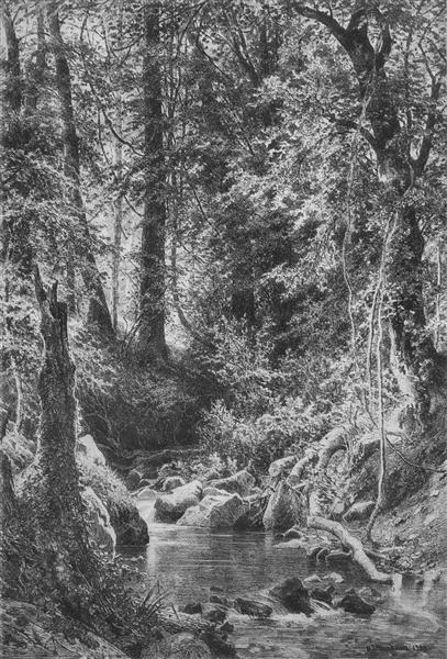 Forest Stream, 1880 - 伊凡·伊凡諾維奇·希施金