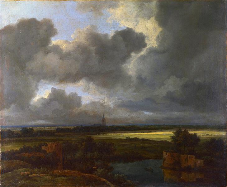 Landscape with Ruined Castle and Church, c.1665 - c.1670 - Jacob van Ruisdael