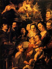 Retrato del artista con su familia - Jacob Jordaens