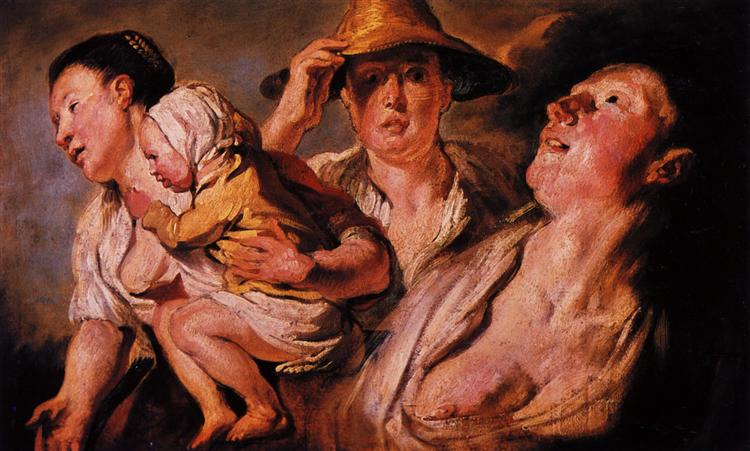Study of three women and child, 1623 - Якоб Йорданс
