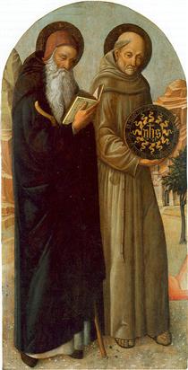 Saint Anthony Abbot and Saint Bernardino da Siena - Iacopo Bellini