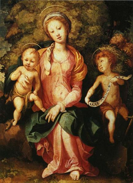 Мадонна з немовлям і молодим святим Іоанном, c.1527 - Джакопо Понтормо