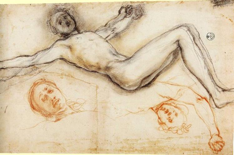 Study of the Nailing of Christ to the Cross, c.1523 - Jacopo Pontormo