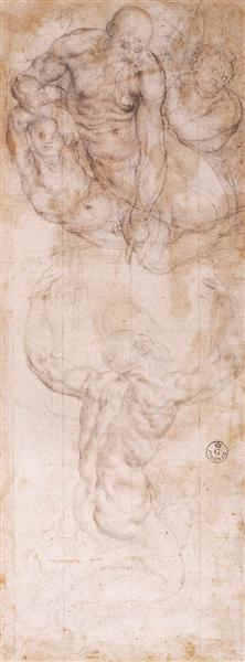 Етюд до «Отримання Мойсеєм скрижалей закону», c.1550 - Джакопо Понтормо