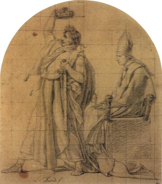 Наполеон держит корону Жозефины, 1805 - Жак Луи Давид