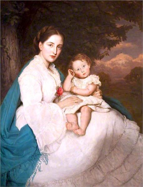 Caroline Philips, Lady Trevelyan with Her Son Charles, Later Sir Charles Philips Trevelian, 3rd Bt, 1871 - James Archer