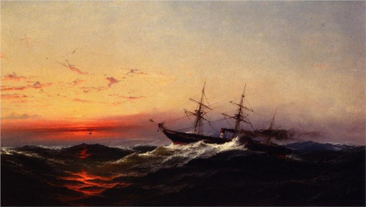 Sunset on a Rough Sea, 1873 - James Hamilton