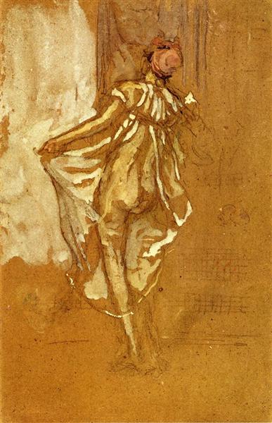 A Dancing Woman in a Pink Robe Seen from the Back, 1888 - 1890 - 惠斯勒