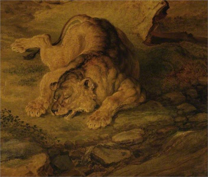 Sleeping Lioness, 1850 - Джеймс Уорд