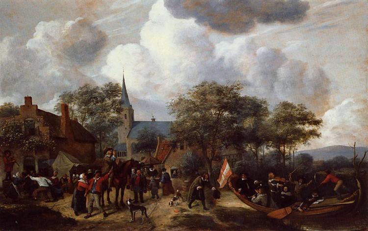 Village Festival with the Ship of Saint Rijn Uijt, c.1653 - Jan Steen