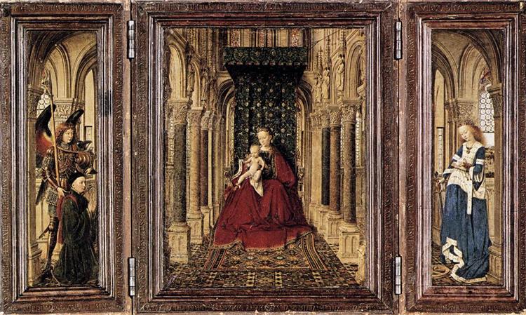 Dresden Triptych (Virgin and Child with St. Michael and St. Catherine ...