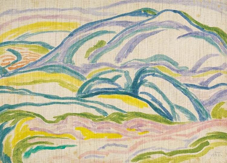 Landscape with Mountains, 1916 - Janos Mattis-Teutsch