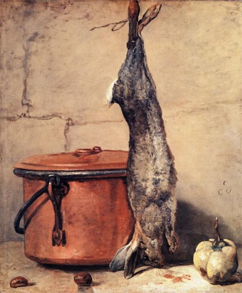 Rabbit and Copper Pot, c.1735 - Jean Siméon Chardin