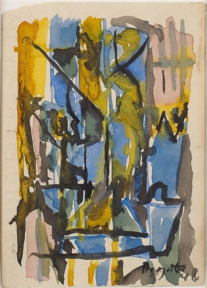 Pecheurs sur la riviere, 1948 - Jean Degottex