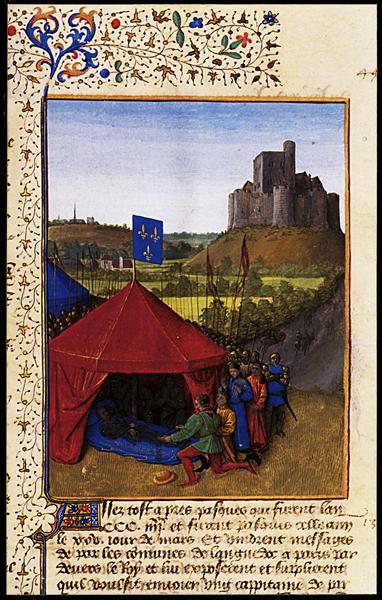 The Death of Bertrand du Geusclin (c.1320-80) at Chateauneuf-de-Randon, 1455 - 1460 - Jean Fouquet