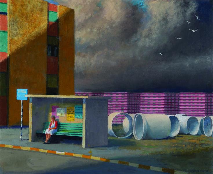 Study for 'The Bus Stop', 2009 - Jeffrey Smart