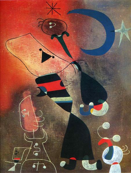 Woman and Bird in the Moonlight, 1949 - Joan Miró
