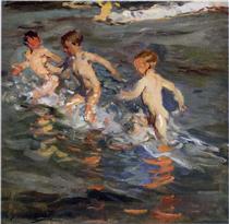 Children at the beach - Хоакин Соролья