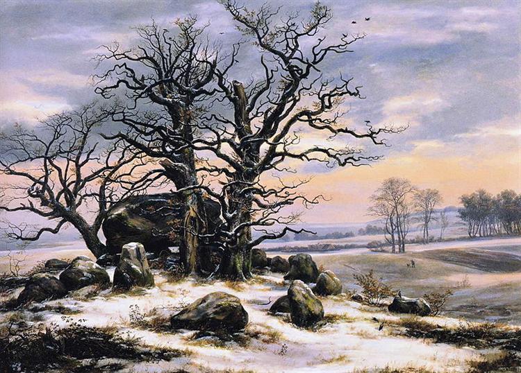 Megalithic Grave in Winter, 1825 - Johan Christian Clausen Dahl