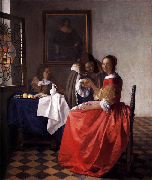 A Lady and Two Gentlemen, c.1659 - Ян Вермеер