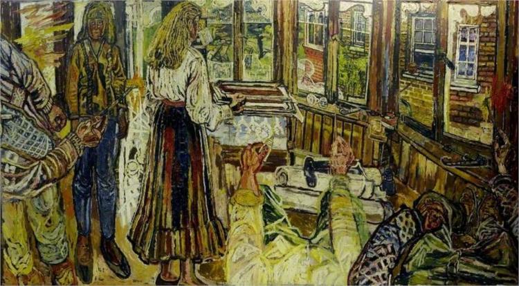 The Artist Painting a Picture - John Bratby