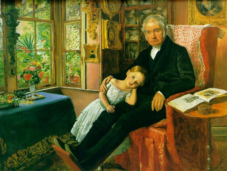 James Wyatt and His Granddaughter Mary, 1849 - John Everett Millais