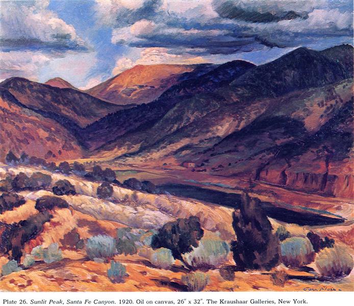 Sunlit Peak, Santa Fe Canyon, 1920 - John French Sloan