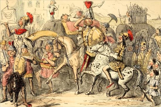 Pyrrhus Arrives in Italy with his Troupe - John Leech