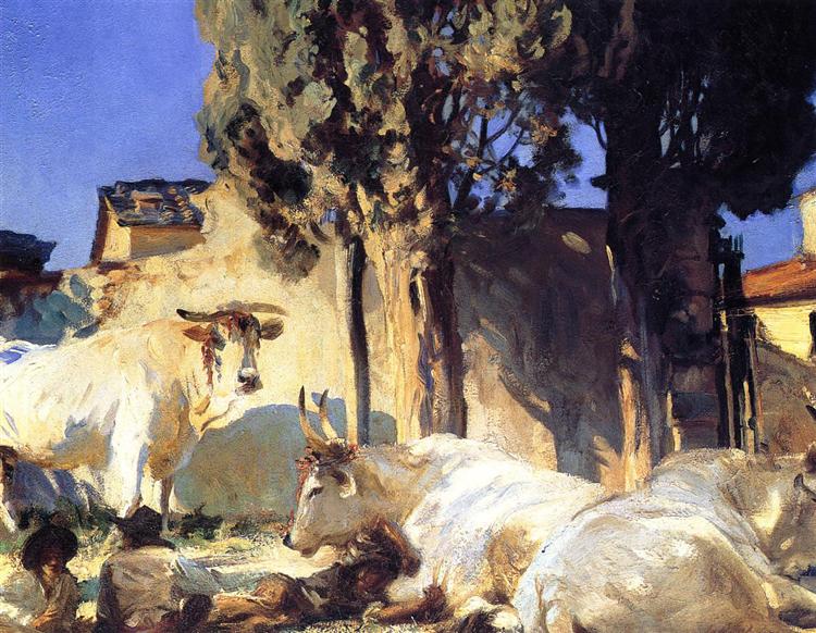 Oxen Resting, c.1910 - Джон Сингер Сарджент