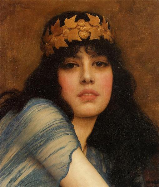Head of a Girl (also known as The Priestess), 1896 - Джон Уильям Годвард