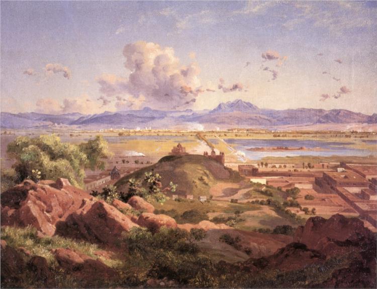 Valle de México desde el cerro de Atzacoalco, 1873 - Хосе Марія Веласко