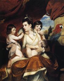 Retrato de Lady Cockburn con sus tres hijos - Joshua Reynolds