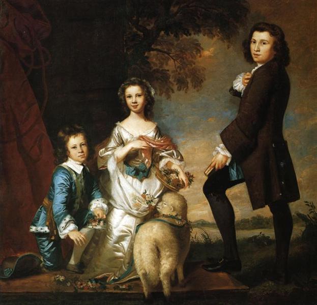 Thomas and Martha Neate, with Tutor, 1748 - Джошуа Рейнольдс