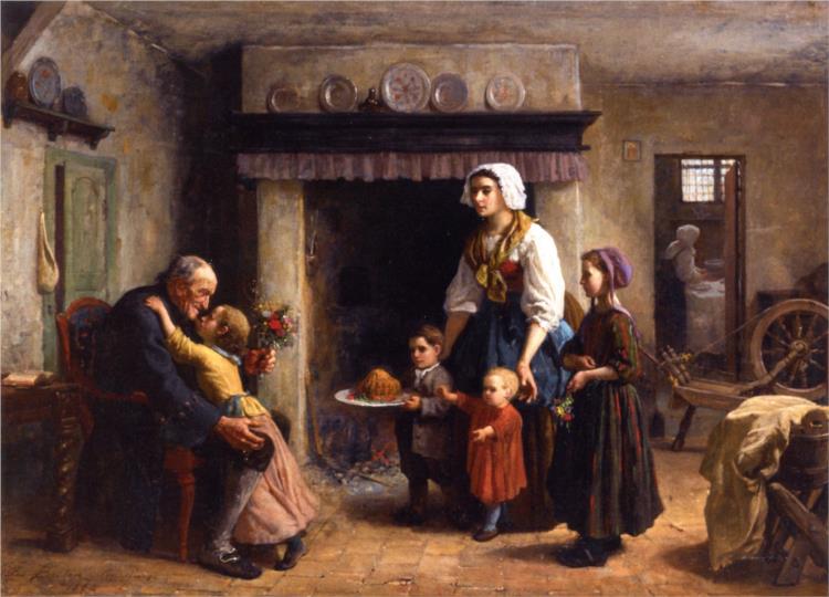 A Party for Grandfather, 1864 - Жюль Бретон