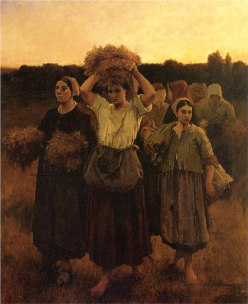 The Recall of the Gleaners (study), 1859 - Jules Breton
