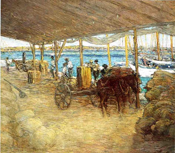 The Wharves, Nassau, 1913 - Julian Alden Weir