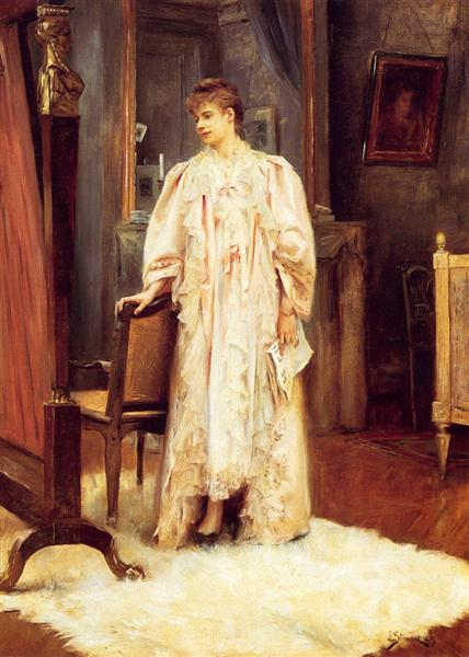 Lady In Her Boudoir, 1889 - Julius Stewart