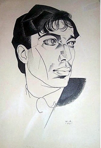 Portrait of poet Boris Pasternak, 1921 - Юрий Анненков