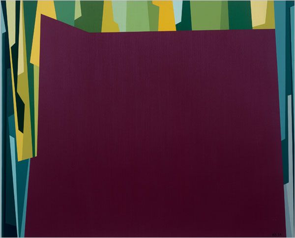 Interlocking Forms (Big Magenta With Green), 1959 - Карл Бенджамін