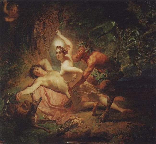Diana, Endymion and Satyr, 1849 - Karl Briulov