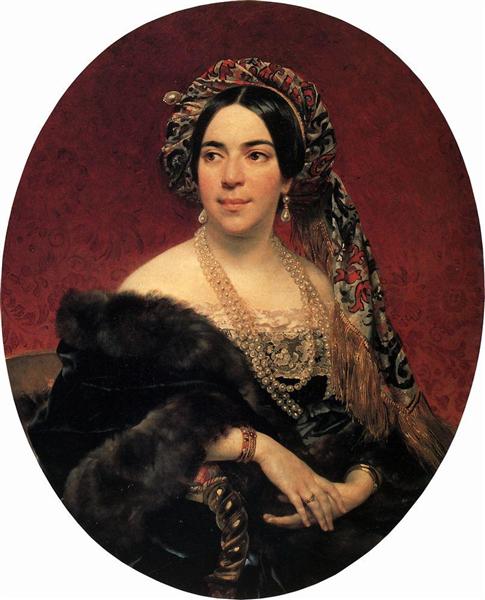 Portrait of Princess Z. A. Volkonskaya, c.1842 - Karl Bryullov