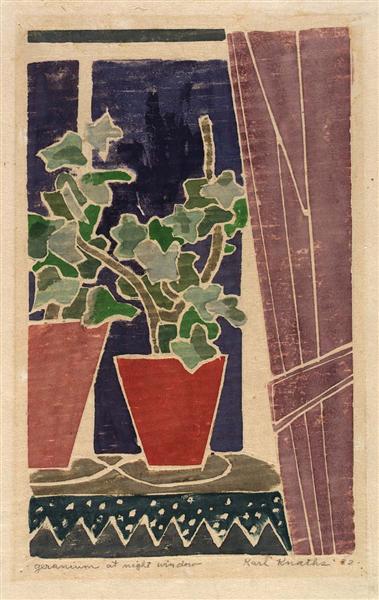 Geranium at Night Window, 1932 - Карл Несс