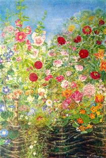 Flores na cerca - Kateryna Bilokur