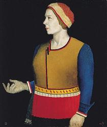 Portrait of Artist s Wife N.A. Malevich - Kazimir Malevich