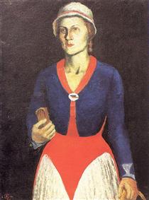 Portrait of the Artist's Wife - Kasimir Malevitch