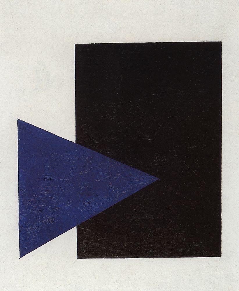 Suprematism with Blue Triangle and Black Square, 1915