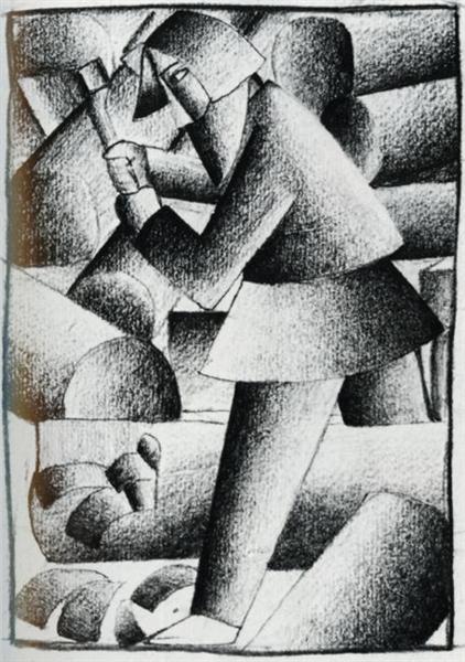 Woodcutter, 1913 - Kazimir Malévich